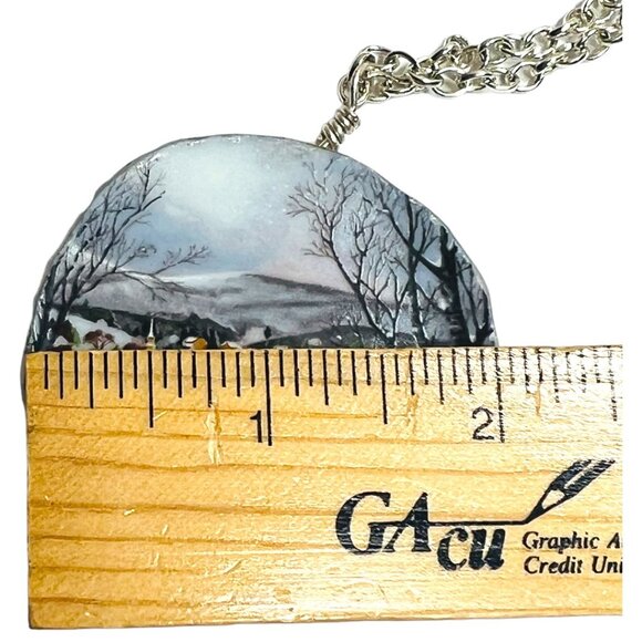 1989 Avon Dashing Through The Snow Broken China Necklace W Multifaceted Crystals - Picture 10 of 17